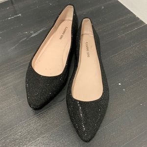 Gianni Bini black sparkle flats size 8